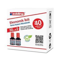 Edding Bt30 Tahta Kalemi Mürekkebi 30ml 2`li Kutu Kırmızı - Edding