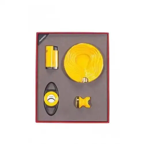 Parmida Puro Seti Sarı Çakmak-Küllük-Kesici-Tutucu PST093 - Parmida