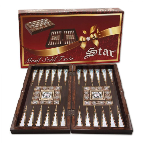 Star Masif Sedef Tavla Büyük 1020128 - Star Oyun Aletleri