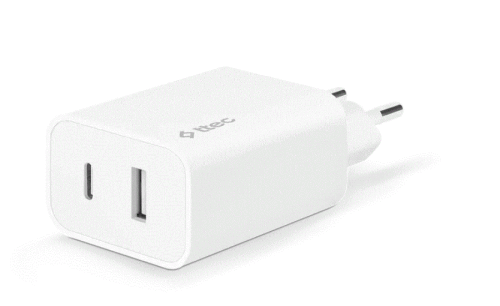 Ttec SmartCharger Duo USB-C+USB-A 2.4A Seyahat Şarj Aleti Beyaz 2SCS25B - 1
