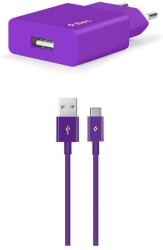 Ttec SmartCharger Seyahat Şarj Aleti 2.1A + Type-C Kablo Mor 2SCS20CMR - Ttec
