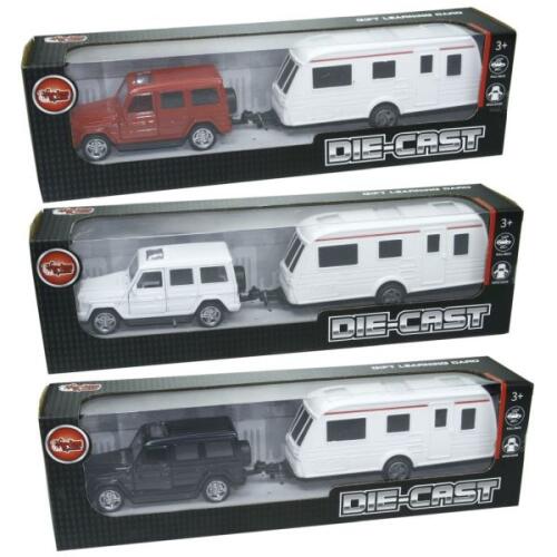 Vardem Kutulu Karavan Çeken Die-Cast Çek Bırak Jeep XFD1001 - 1